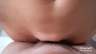 Please be quiet, my husband is home! Cheating MILF lets step son to cum in her panty