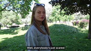 Park Flash: Casting Call Turns into Steamy Fuck With Cute Blondie