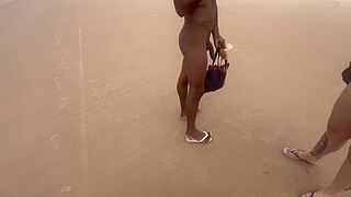 I went with my pussy friend to a nudist beach for the pirocudos