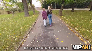 VIP4K. Hot and playful blonde Zlata Shine is cheating on her GF with a Big Boss