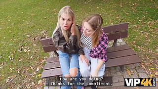 VIP4K. Hot and playful blonde Zlata Shine is cheating on her GF with a Big Boss