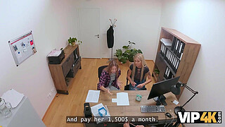 VIP4K. Hot and playful blonde Zlata Shine is cheating on her GF with a Big Boss