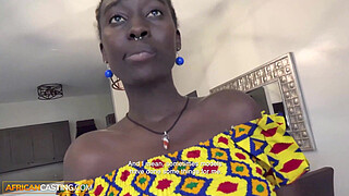 Amateur African model shows her cowgirl riding skills at casting!