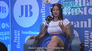 Oiled latina with BEAUTIFUL TITS Kataleya Ross hops up the vibrator machine until she cums! Juan Bustos Podcast