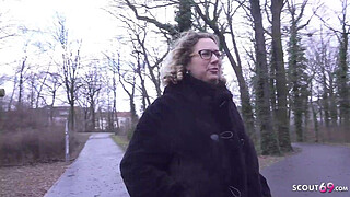 GERMAN SCOUT - Big natural Tits BBW Mature Kathy Deep Pickup for Casting Fuck