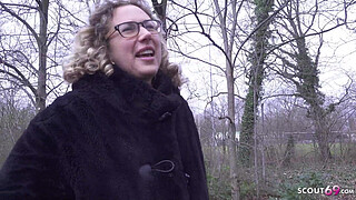 GERMAN SCOUT - Big natural Tits BBW Mature Kathy Deep Pickup for Casting Fuck