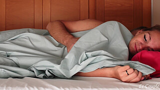 Real amateur wife's morning wet and slippery pussy felt hard dick inside her when she woked up