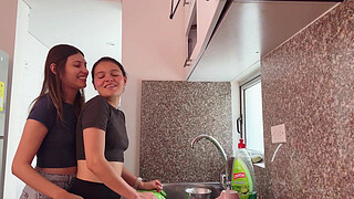 I'm my friend's husband's lover, so I comfort her with lesbian sex.