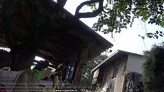 No Panties Mini Skirt Short Skirts Barbeque Party with Hot Tight Shaved Pussy Girls Outdoors