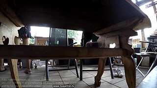 No Panties Mini Skirt Short Skirts Barbeque Party with Hot Tight Shaved Pussy Girls Outdoors