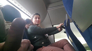 Exhibitionist seduces Milf to Suck & Jerk his Dick in Bus