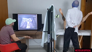 Cuckold takes wife to clandestine gynecologist for ultrasound!
