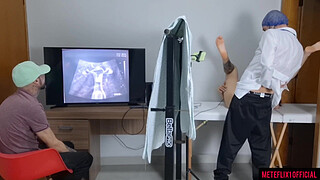 Cuckold takes wife to clandestine gynecologist for ultrasound!