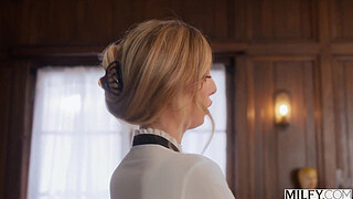 MILFY Fit Blonde Teacher Millie Keeps Bad Boy After School