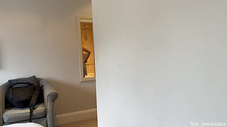 Sharing a bed with a coworker ended up with an unexpected fuck.