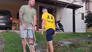 The husband made a mistake while cutting the grass, I took the opportunity to hide it