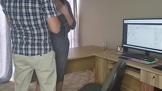 Boss takes advantage of shy secretary