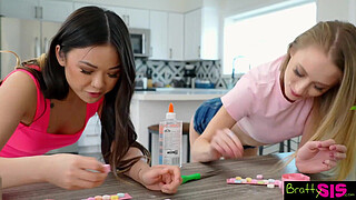 Lulu chu to Kyler Quinn, "My Stepbro's DICK won't fit this cockring! It's bigger than ur boyfriend's!"