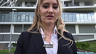 Public Agent Hot hotel worker fucks a big fat cock in a public washroom in POV