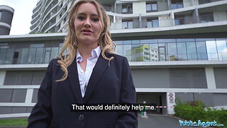 Public Agent Hot hotel worker fucks a big fat cock in a public washroom in POV