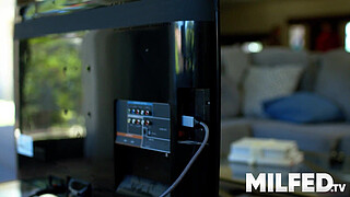 Hot Busty MILF Fucks the Cable Guy Sneakly