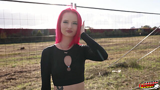 German Scout - First Time Porn Casting for Skinny Redhead Teen 18 KimKaty Rides