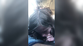 Lesbian bestfriend gives me road head til drinks it