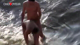 Beach Voyeur. Very hot teen babe just hammered into the beach sand