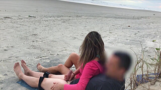 I won't leave the beach until you cum in my anus