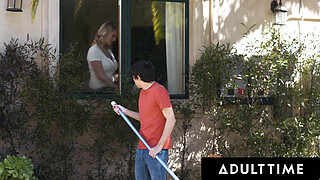 ADULT TIME - Widowed Stepmom Rachael Cavalli Flashes Naive Teen Stepson So He'll Want To Fuck Her!