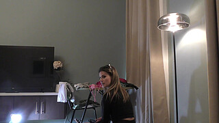 Hot girlfriends come for a fake photoshoot and have fun in casting with the porn director backstage and behind the scenes