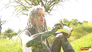 GERMAN SCOUT - Split Tongue Tattoo Star Anuskatzz at Rough Anal Sex Casting