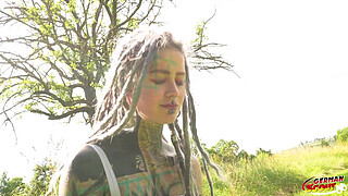 GERMAN SCOUT - Split Tongue Tattoo Star Anuskatzz at Rough Anal Sex Casting