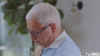 MILFY Hotwife Brandi Seduces Hubby's 2 Young Eager Interns