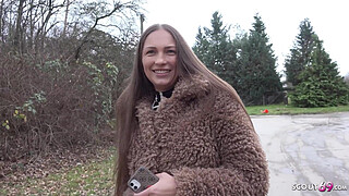 GERMAN SCOUT - Anal Casting Sex for Freckled Big Butt and Boobs Maid Cora Love