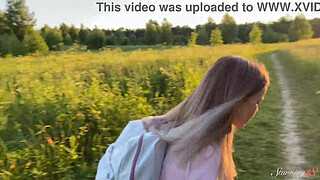 Pervy Teen Alexa Mills Gets Her Tart Packed In Da Wild!
