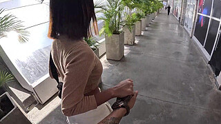 Fucking in the bathroom of the mall with a subscriber to my SHEER channel. We walk outdoors and then he fucks me in the public bathroom. Would you like to meet me and fuck me?