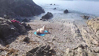 Exhibitionist Flashes his Dick for a Nudist Milf. She Sucked on the Beach