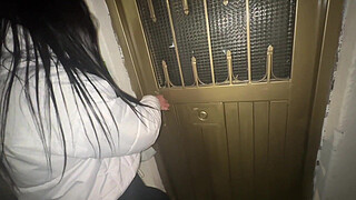 Little slut leaves with a fan that has just met