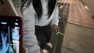 Little slut leaves with a fan that has just met