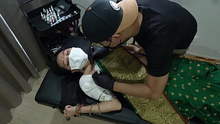 Indian Girl , while Tattoo ,She felt Strong Orgasm in her Pussy