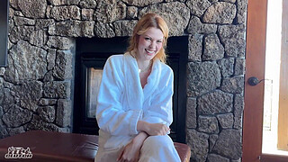 Slutty redhead bridesmaid gets locked out of hotel room before wedding