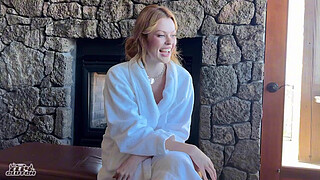 Slutty redhead bridesmaid gets locked out of hotel room before wedding