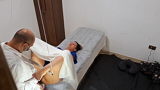 gynecologist takes advantage of patient's arousal and naivety to fuck her