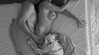 Night vision home video where amateur couple is having romantic sex in their bedroom