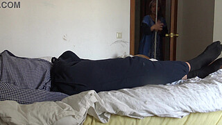 A Muslim maid is disturbed when she sees his big black French cock