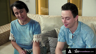 LUSTY GRANDMAS - Sexy Mature Maid In Stockings Made A Man's Fantasy Come True By Fucking Him