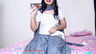 Priya Cute Teen Student Masturbate until Orgasm for Her Teacher
