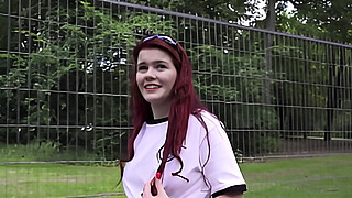 GERMAN SCOUT - Redhead Football Fan Mia May Pickup for Public Anal Fuck at Public Viewing