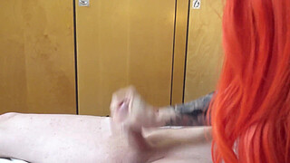 German Old Cuckold Husband Watch While His Redhead Tattoo Wife Cat Coxx Fucked by Boy